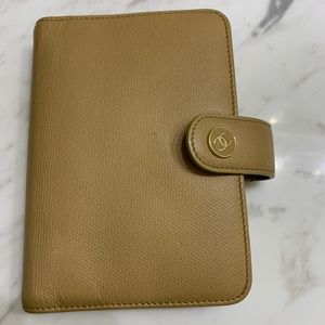 Chanel Beige Goatskin Small Ring Agenda Planner